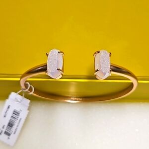 New Kendra Scott Edie Iridescent Drusy Bracelet in Rose Gold